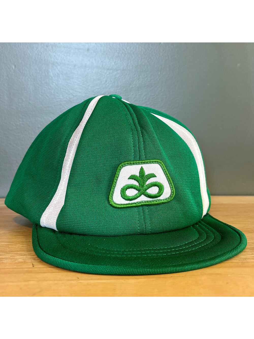 Vintage Pioneer Seed Corn Green White Stripe Snapback Hat L/XL